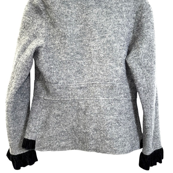 Roz & Ali WOMENS "M" PRE-OWNED Y2K Blazer 100% Wool‎ Faux Fur Ruffle Velvet Trim - Picture 8 of 14